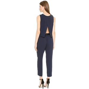 Club Monaco Lilias Jumpsuit Sleeveless V-Neck Criss Cross Back Navy Size 0